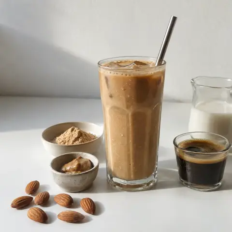 KI-generiertes Symbolbild: Rezept für Maca-Kaffee-Protein-Shake