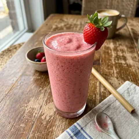 KI-generiertes Symbolbild: Rezept für Glutenfreier Erdbeer-Bananen-Smoothie