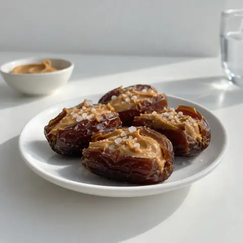 KI-generiertes Symbolbild: Rezept für Veganer Erdnussbutter-Dattel-Snack