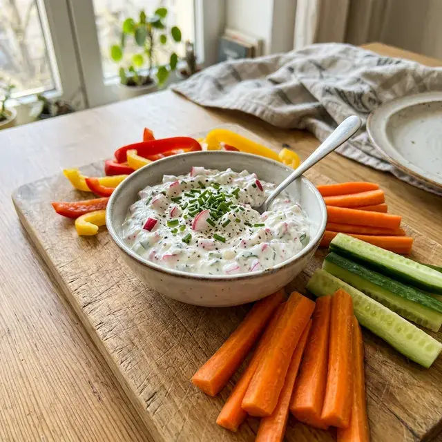 KI-generiertes Symbolbild: Radieschen-Quark-Dip