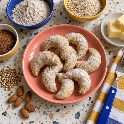 KI-generiertes Symbolbild: Rezept für Glutenfreie Vanillekipferl mit Buchweizen und Mandeln