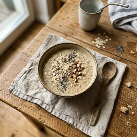 KI-generiertes Symbolbild: Smoothies und Vegan Rezept für Glutenfreier Hafer-Smoothie