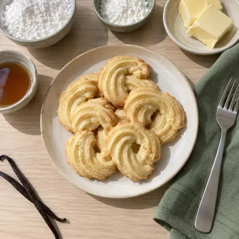 KI-generiertes Symbolbild: Rezept für Glutenfreies Spritzgebäck mit Reismehl und Vanille