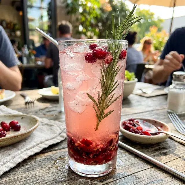 KI-generiertes Symbolbild: Vegetarisches Cranberry-Rosmarin-Oxymel