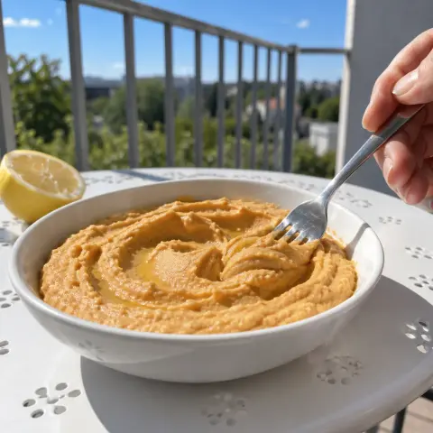 KI-generiertes Symbolbild: Rezept für Veganer Linsen-Hummus