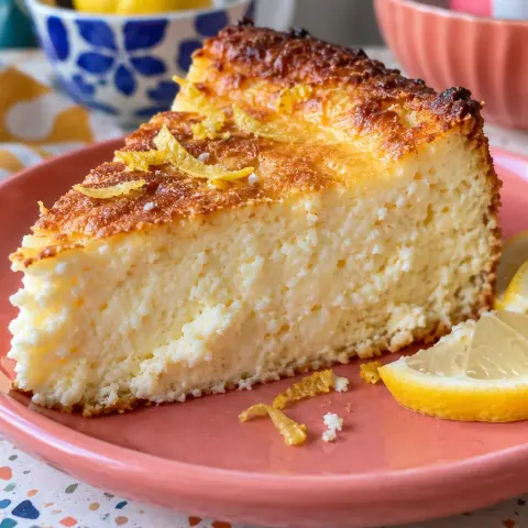 KI-generiertes Symbolbild: Rezept für Käsekuchen ohne Boden aus dem Airfryer mit Zitrone