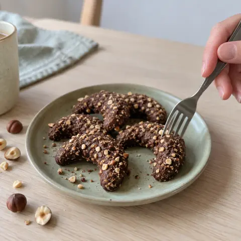 KI-generiertes Symbolbild: Rezept für Kakao-Kipferl mit Haselnüssen und Ahornsirup