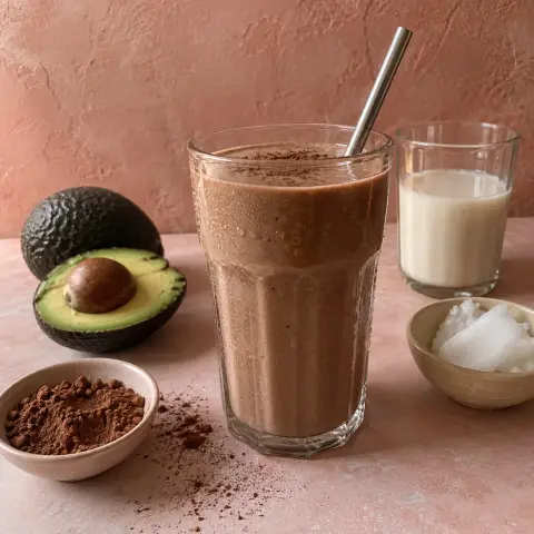 KI-generiertes Symbolbild: Rezept für Keto Avocado-Schoko-Shake
