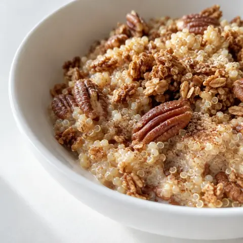 KI-generiertes Symbolbild: Rezept für Knuspriges Quinoa-Granola mit Zimt und Pekannüssen