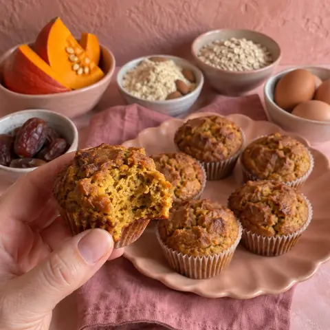 KI-generiertes Symbolbild: Rezept für Kürbis-Gewürz-Protein-Muffins