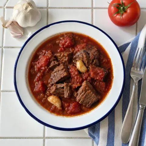 KI-generiertes Symbolbild: Rezept für High-Protein mediterraner Rinder-Schmortopf