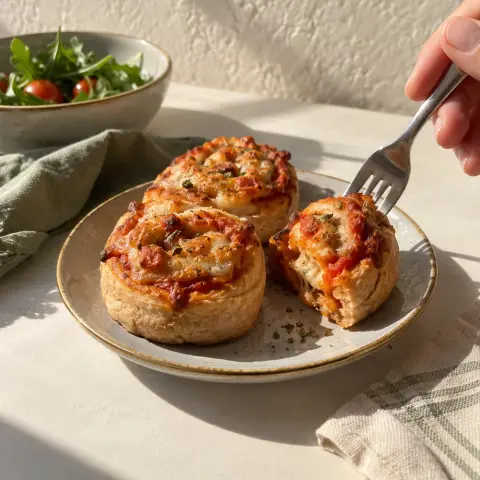 KI-generiertes Symbolbild: Rezept für Pizzaschnecken mit Quark-Öl-Teig