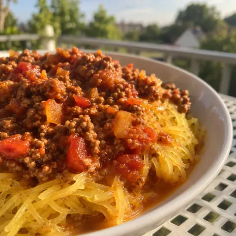 KI-generiertes Symbolbild: Rezept für Spaghetti-Kürbis Bolognese