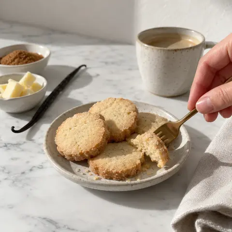 KI-generiertes Symbolbild: Rezept für Veganer Heidesand mit Kakaobutter und Vanille