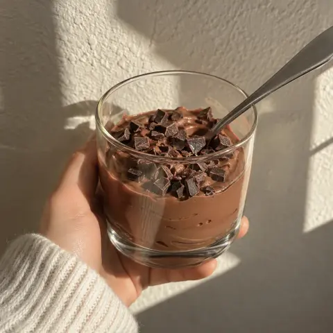 KI-generiertes Symbolbild: Rezept für Veganer Schoko-Seidentofu-Pudding
