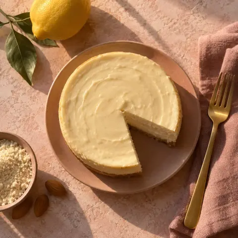 KI-generiertes Symbolbild: Rezept für Veganer Seidentofu-Cheesecake
