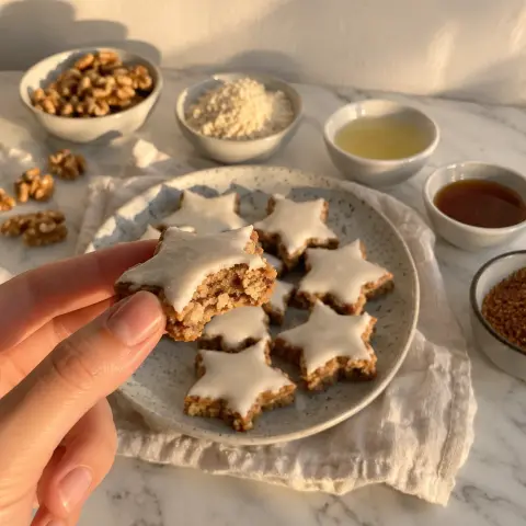 KI-generiertes Symbolbild: Rezept für Walnuss-Zimtsterne mit Ahornsirup