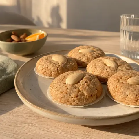 KI-generiertes Symbolbild: Rezept für Weiße Lebkuchen aus dem Airfryer mit Mandeln und Orange