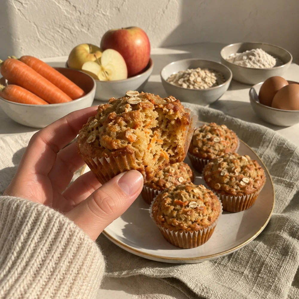 Apple and carrot muffins