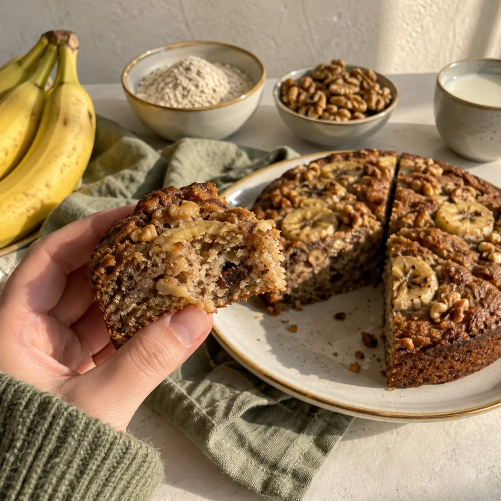 Banana and walnut cake