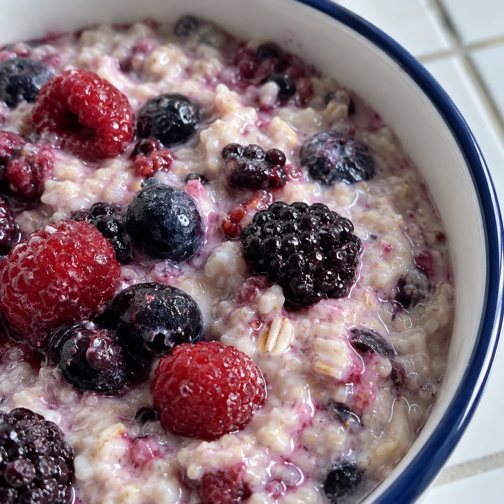 Gluten-free berry and coconut porridge
