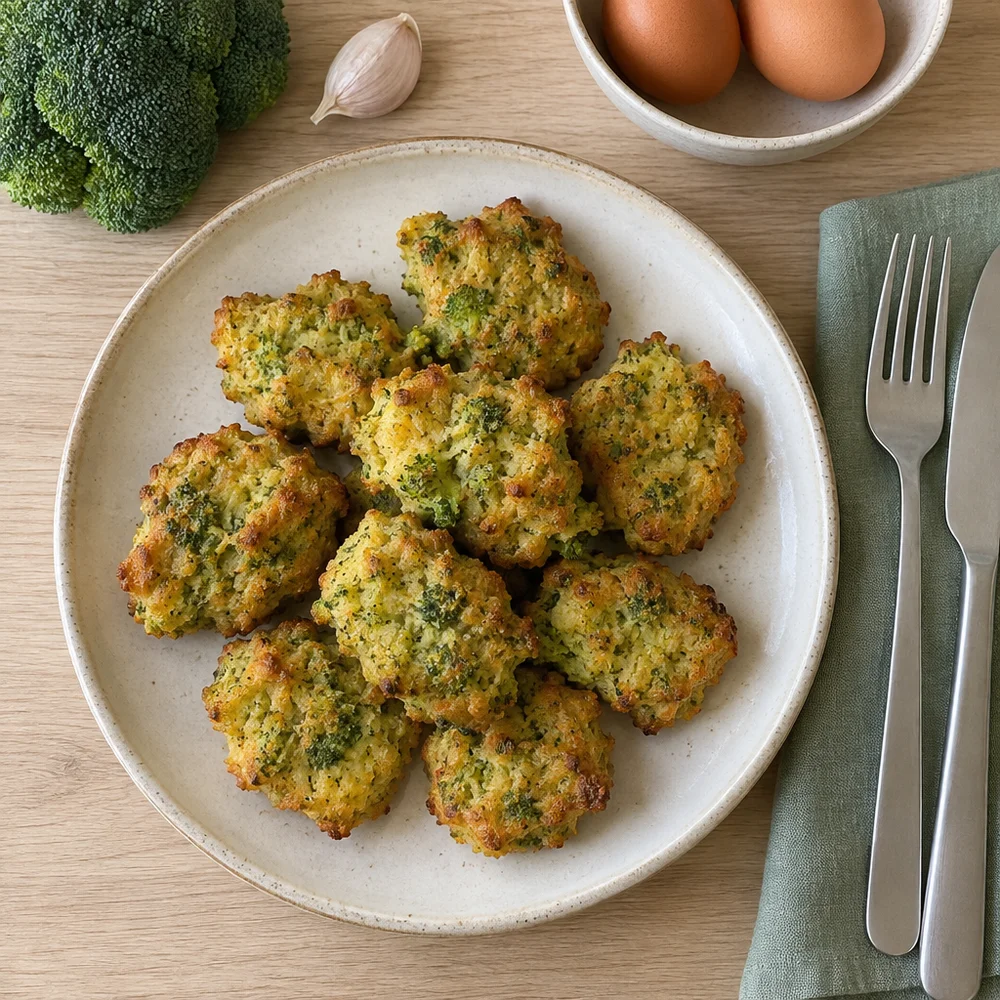 Low-carb oven-baked broccoli cheese nuggets