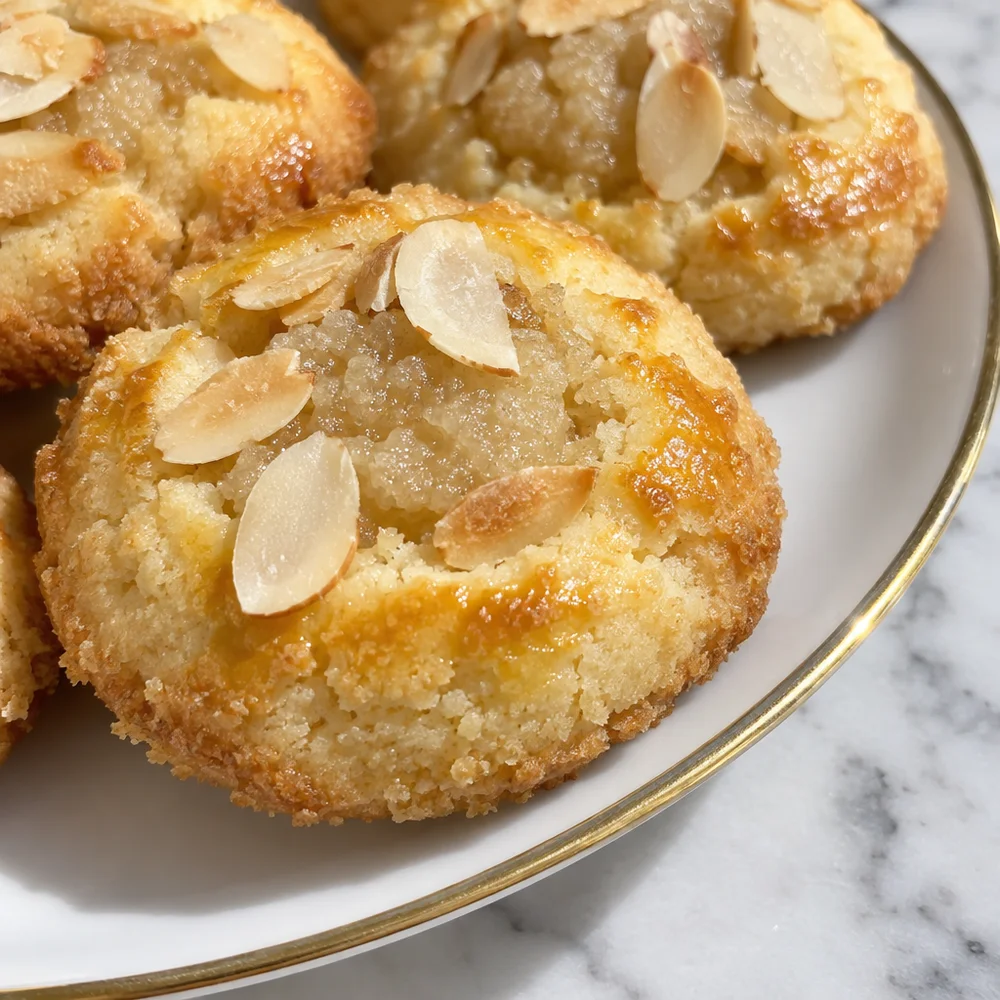 Butter cookies with a marzipan filling made from almonds and honey