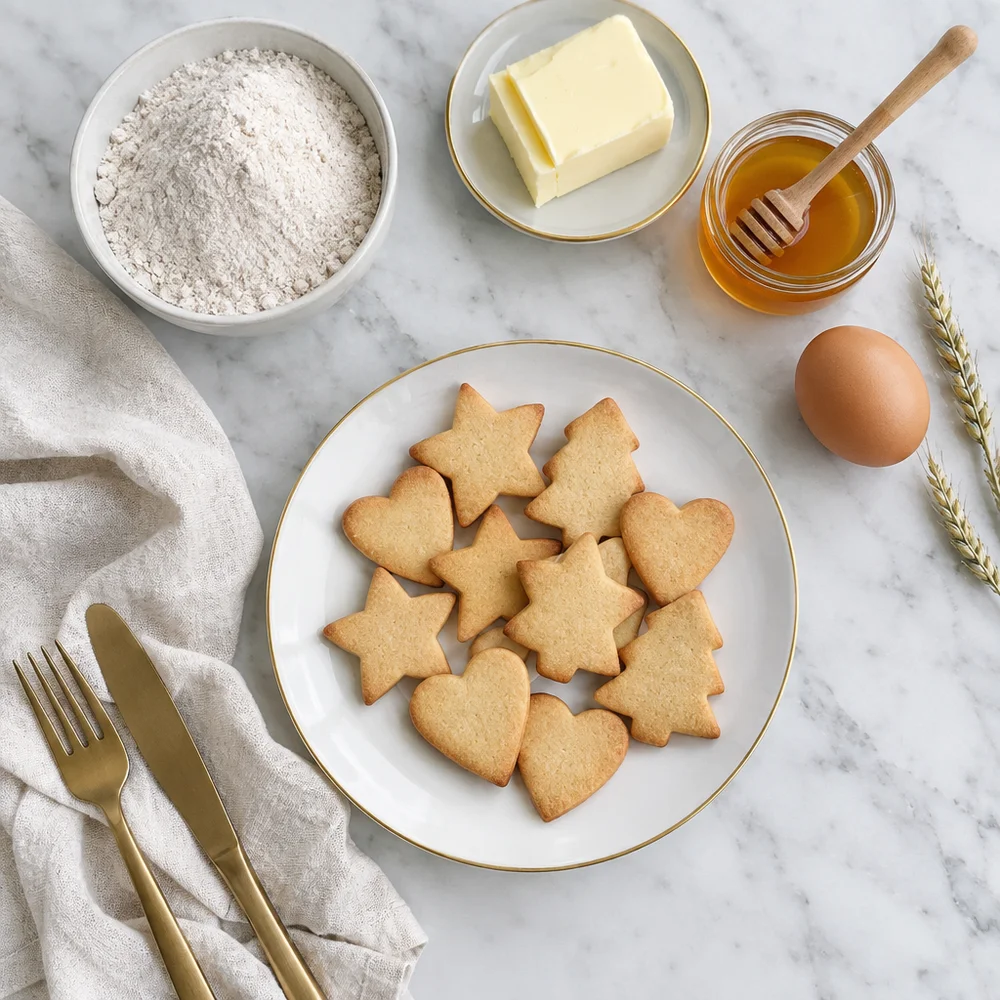Butter cookies for cutting out with spelt flour and honey