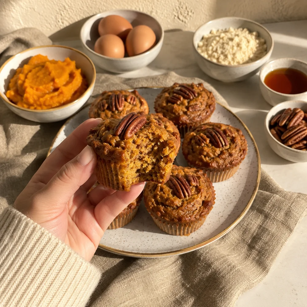 Pumpkin pecan muffins