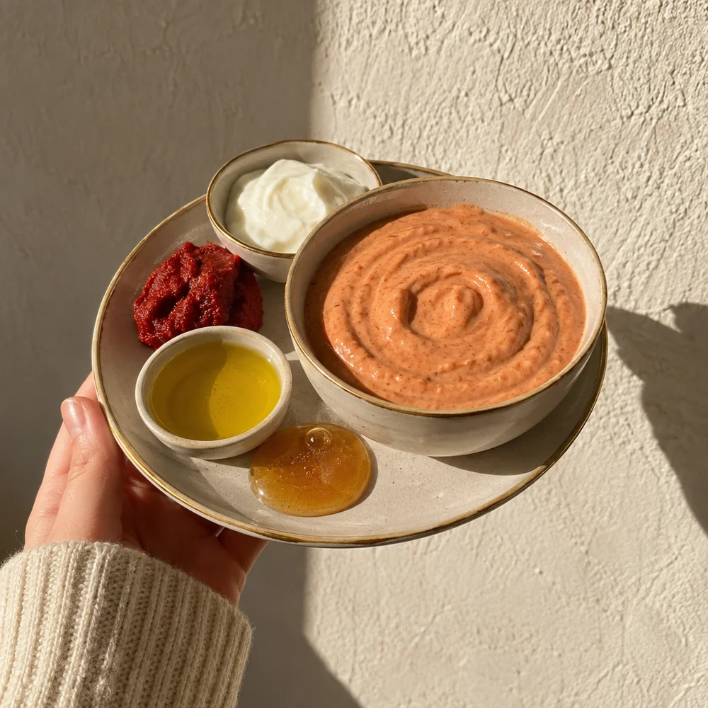 Cocktail sauce with skyr and tomato purée for fondue