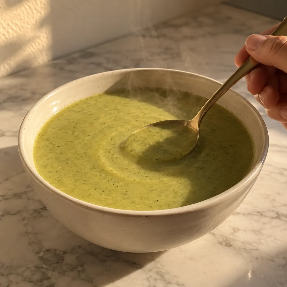 Gluten-free creamy broccoli and potato soup