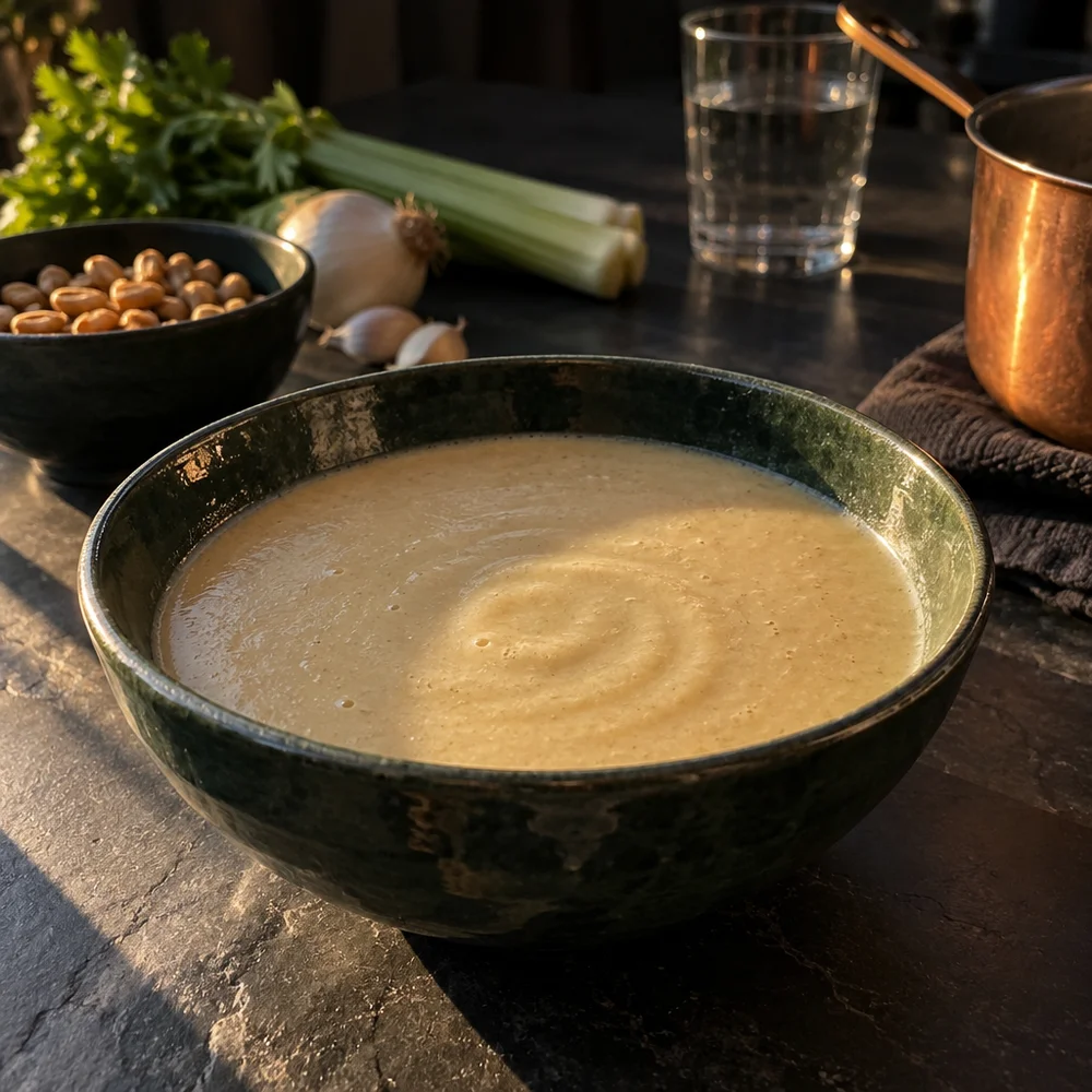 Vegan peanut and celery soup