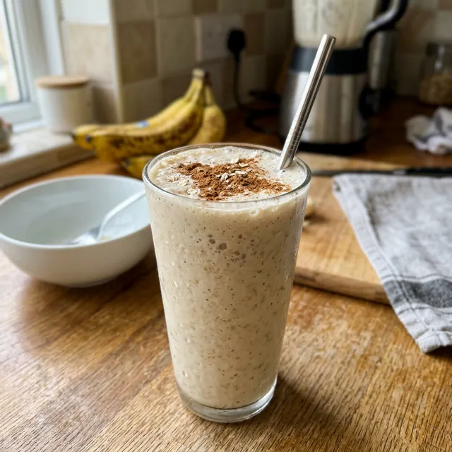 Creamy banana and oat smoothie