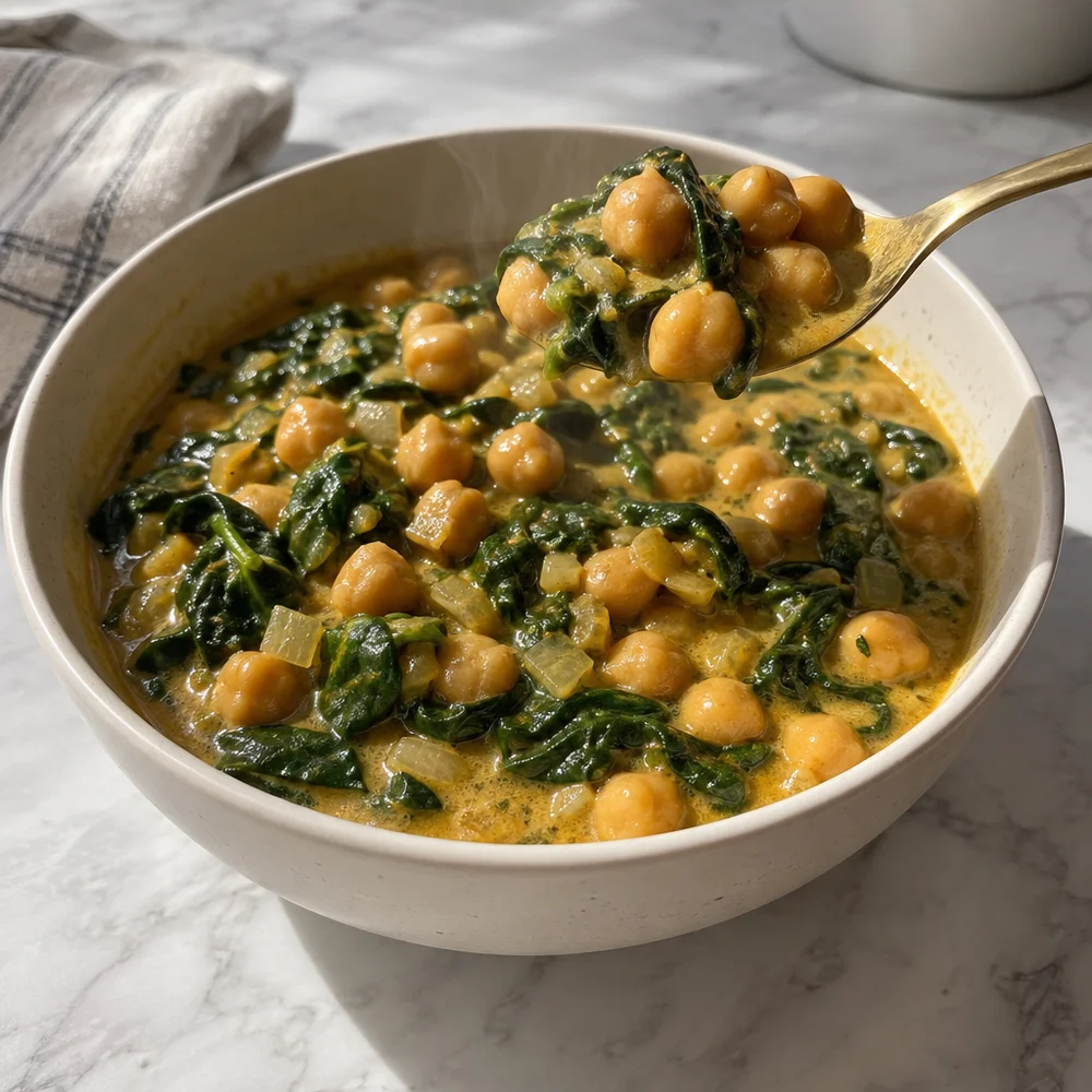 Vegan creamy coconut and chickpea curry