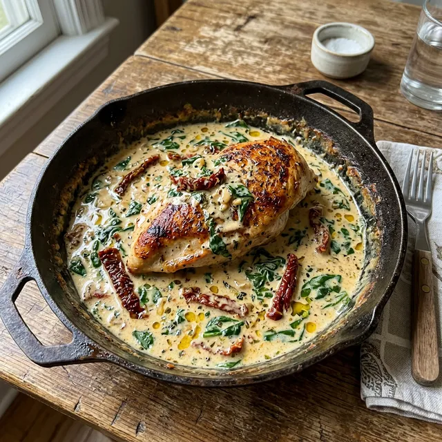 Creamy Tuscan chicken with sun-dried tomatoes