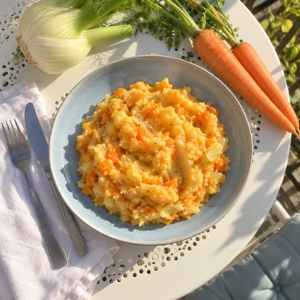 FODMAP-friendly fennel and carrot mash