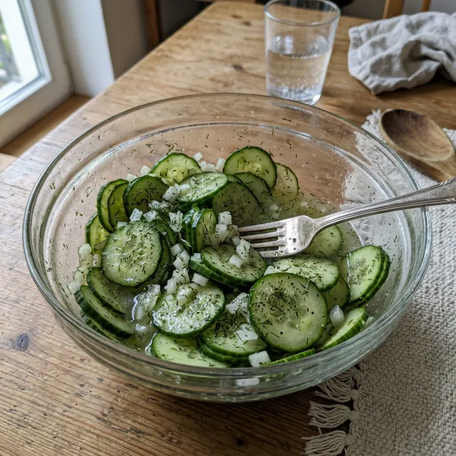 Gluten-free easy cucumber salad with a tangy dressing
