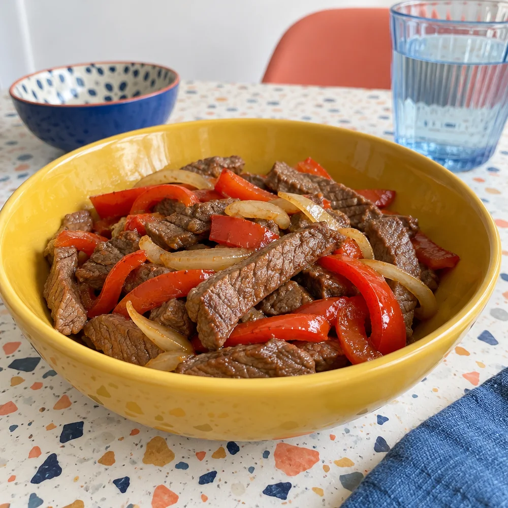 Easy sliced beef with peppers