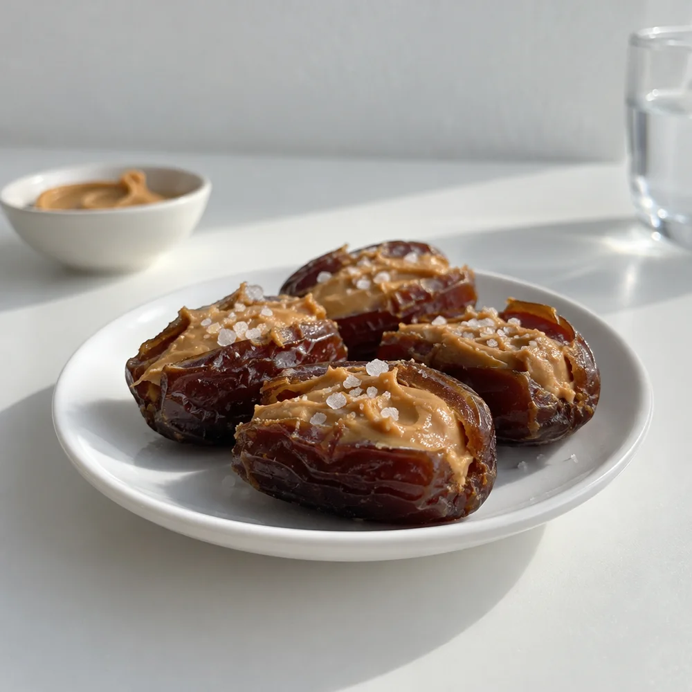 Vegan peanut butter and date snack