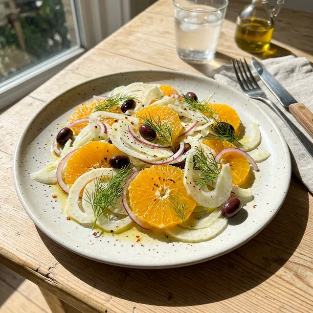 Vegan fennel and orange salad