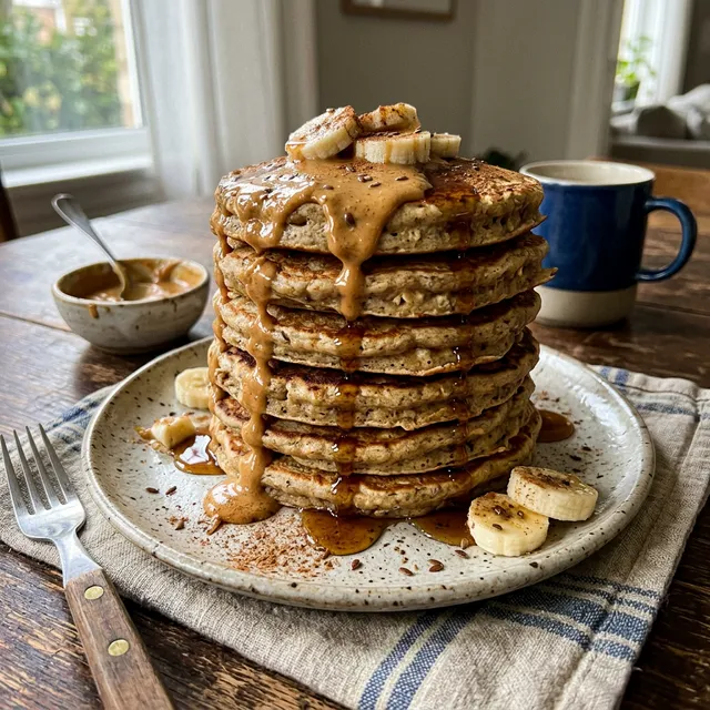 Protein pancakes with banana and oats