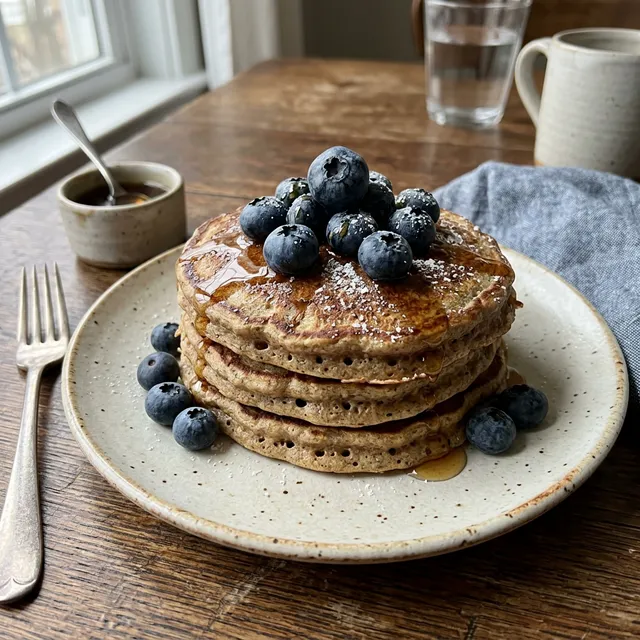 Vegan fluffy buckwheat pancakes