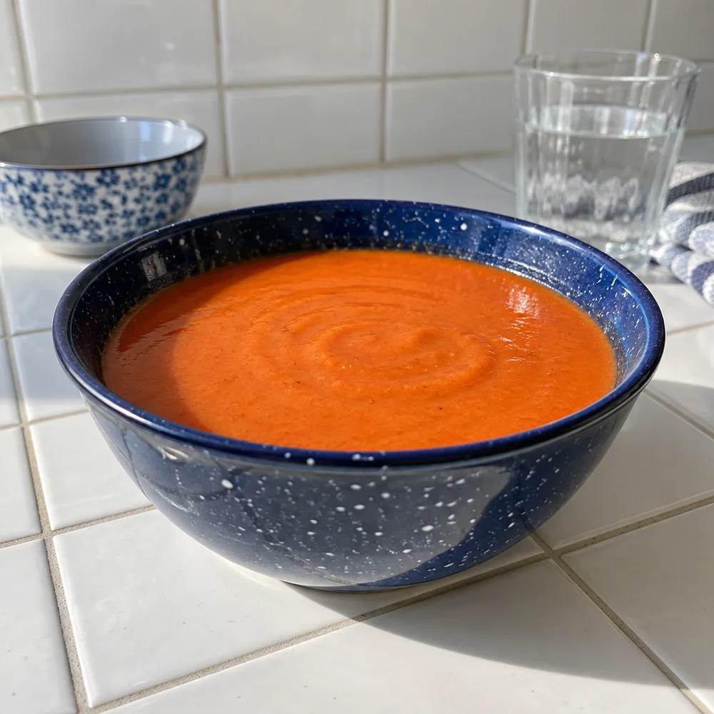 Fruity creamy tomato and pepper soup