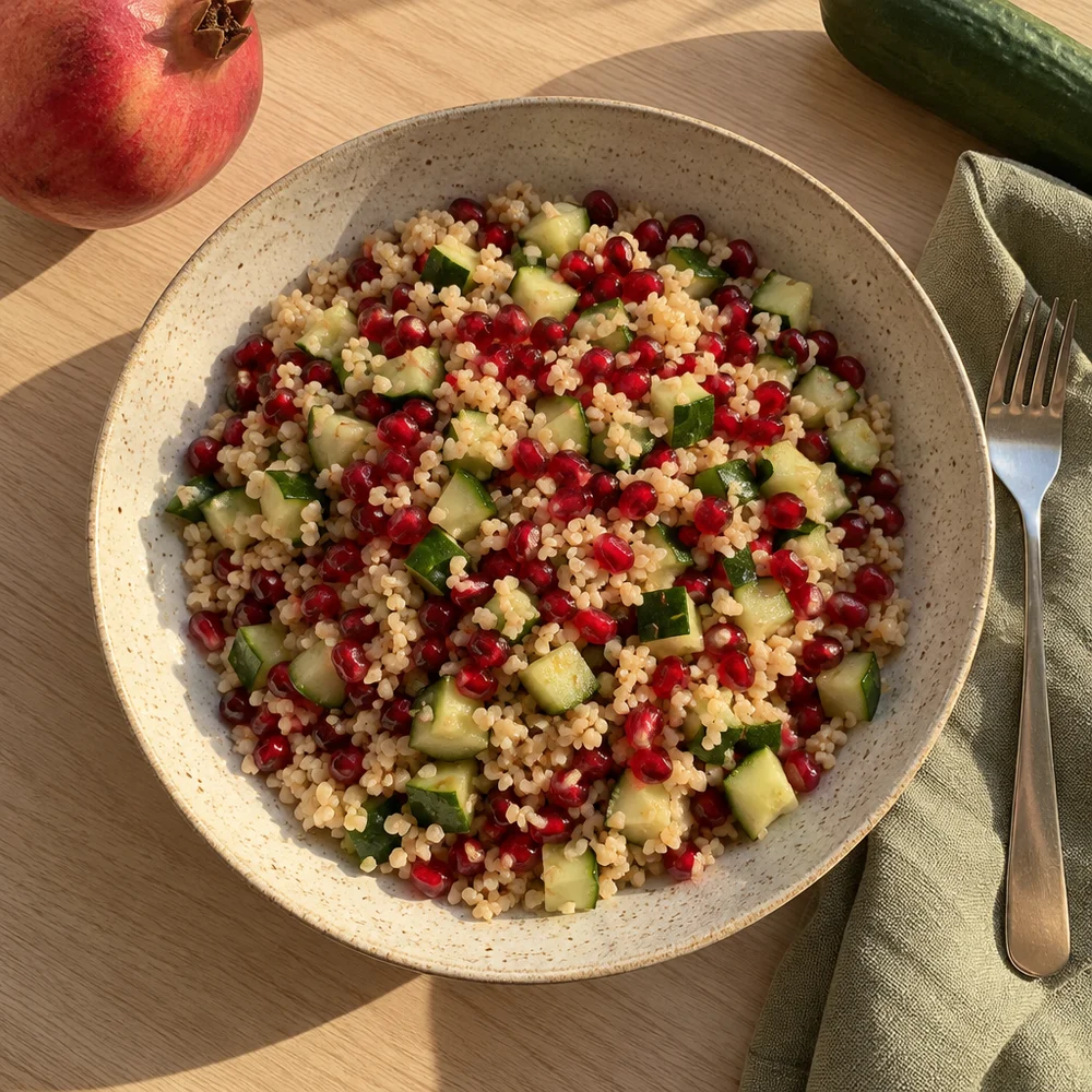 Fruity bulgur salad with pomegranate