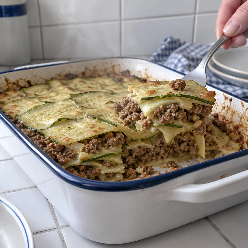 Low-carb courgette lasagne