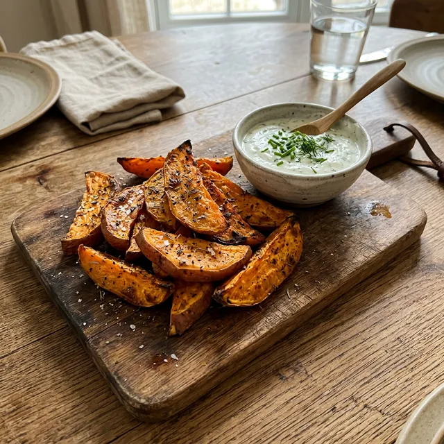 Baked sweet potato wedges