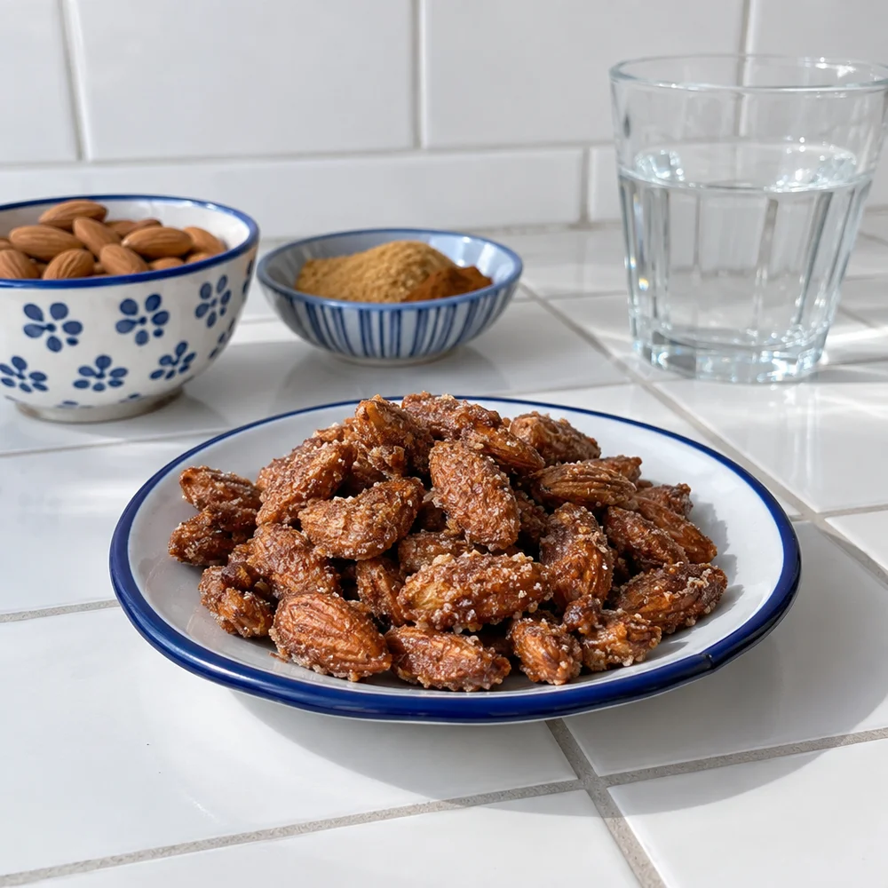 Candied almonds with coconut sugar and cinnamon