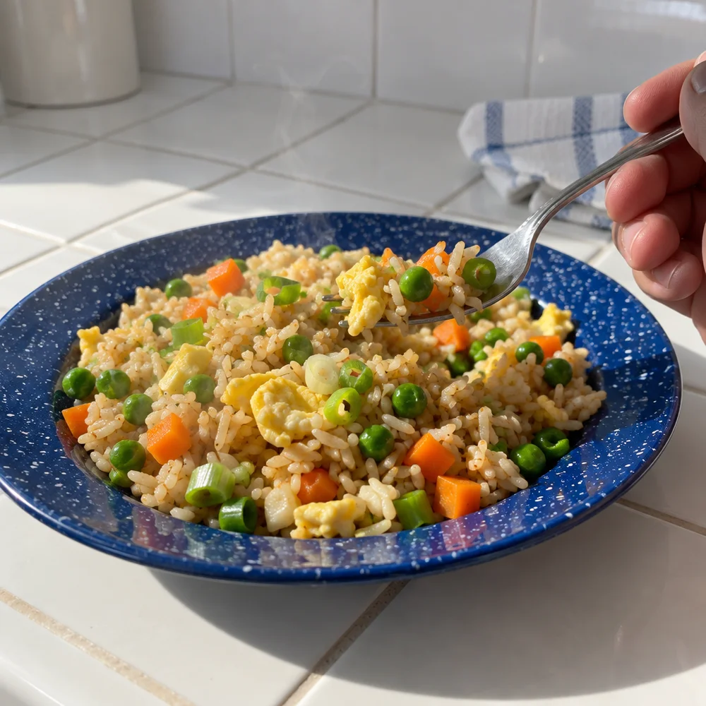 Egg fried rice with vegetables