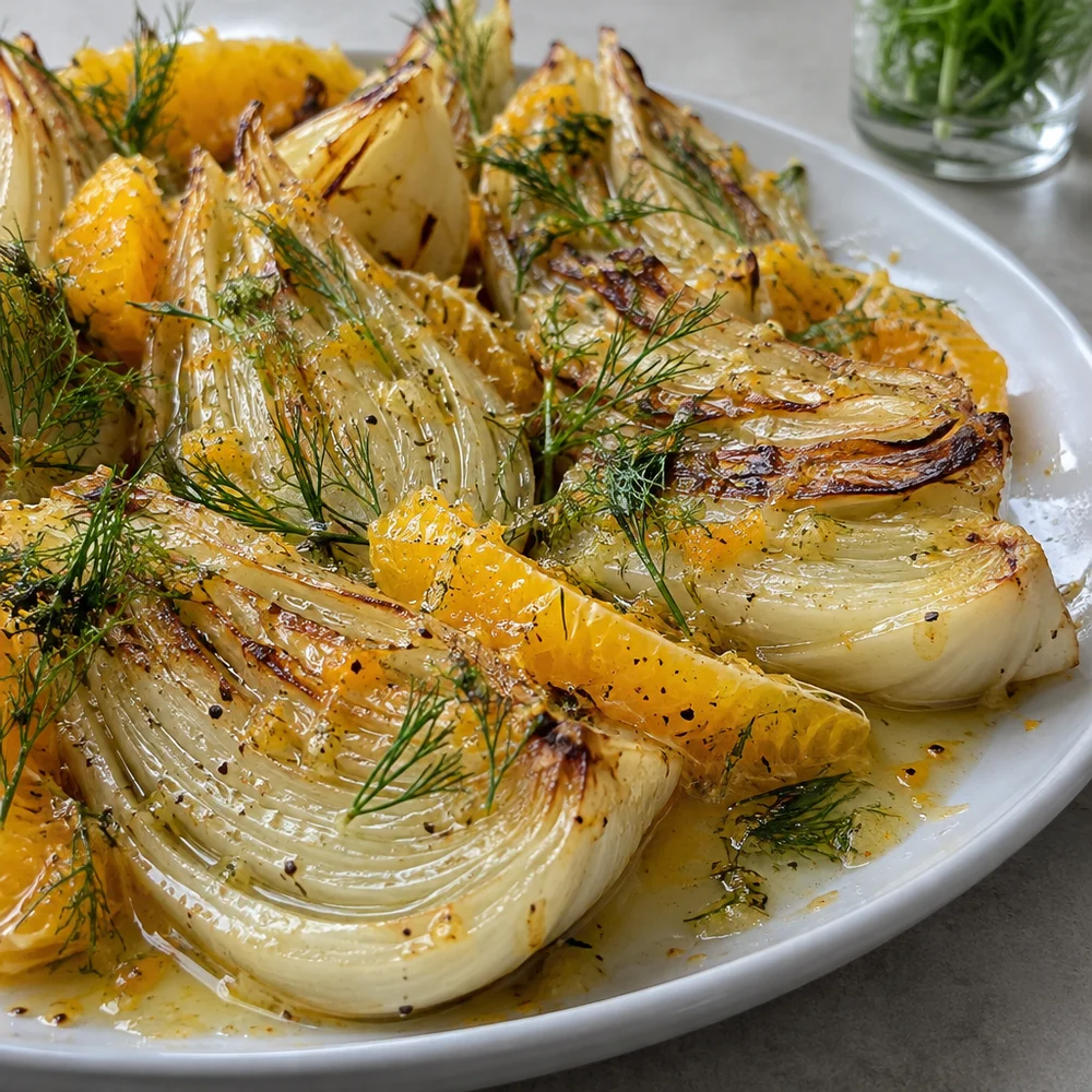 Oven-roasted fennel with orange dressing
