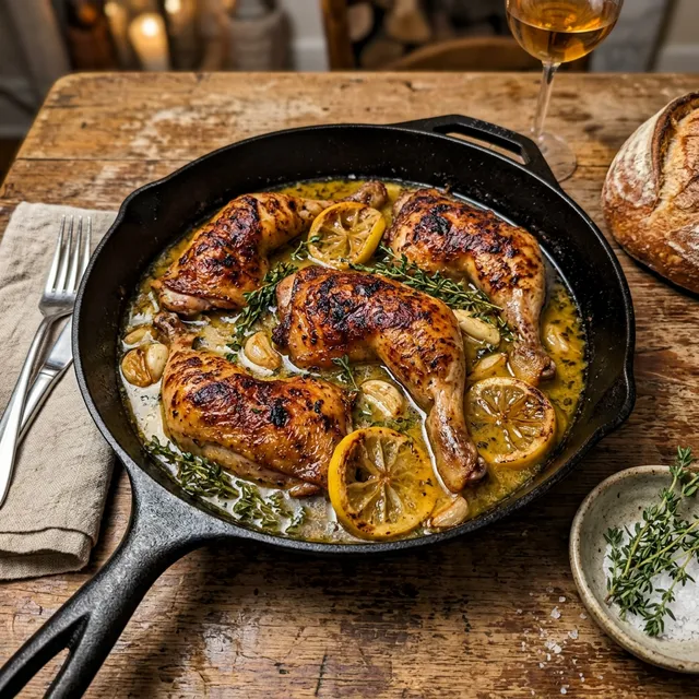 Low-carb braised lemon butter chicken legs
